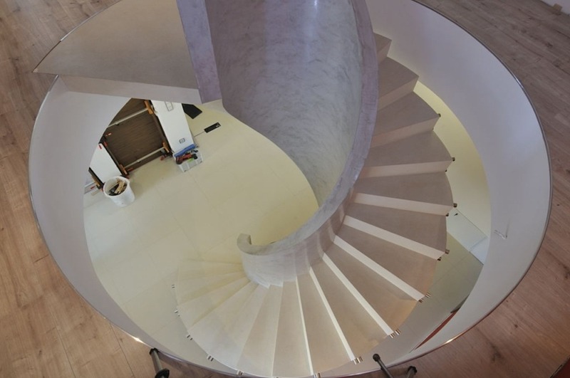 Spiral-shape concrete staircase