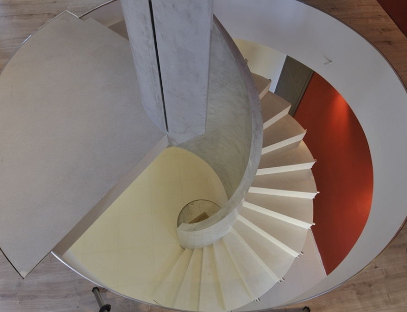 Spiral-shape concrete staircase