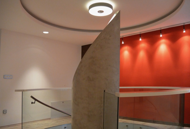 Spiral-shape concrete staircase
