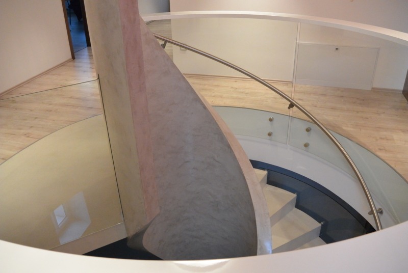 Spiral-shape concrete staircase