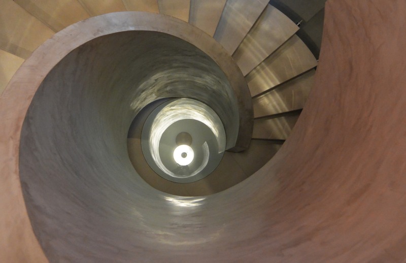 Spiral-shape concrete staircase