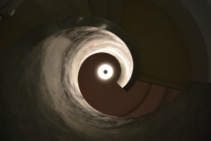 Spiral-shape concrete staircase