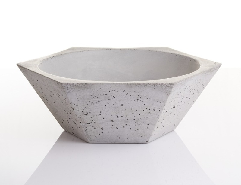 Betonová mísa HEX, výroba betonových prefabrikátů na míru