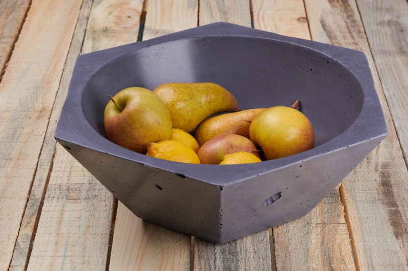 HEX bowl from concrete HEX was produced for NAIF design