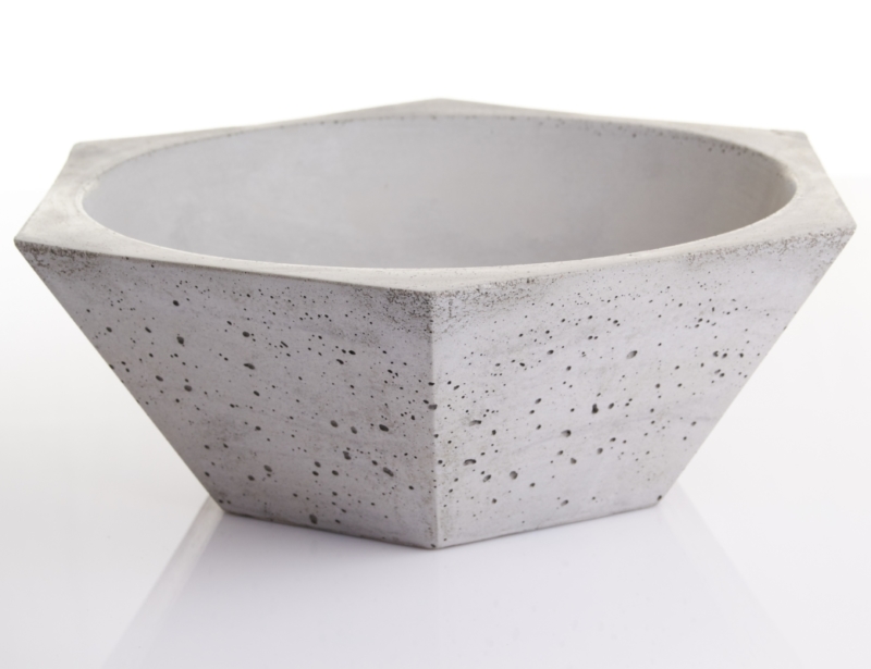 HEX bowl from concrete HEX was produced for NAIF design