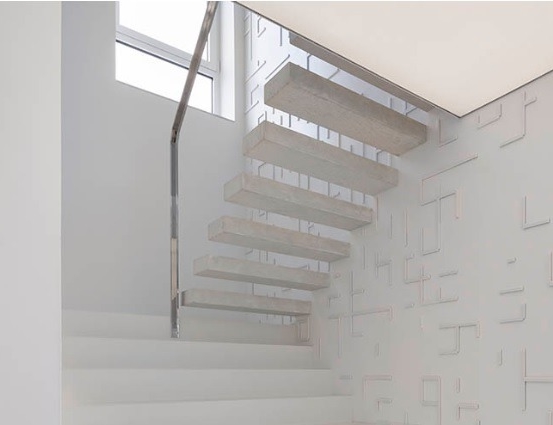Embedded stairs from high-strength concrete