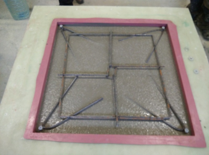 Cast concrete in progress