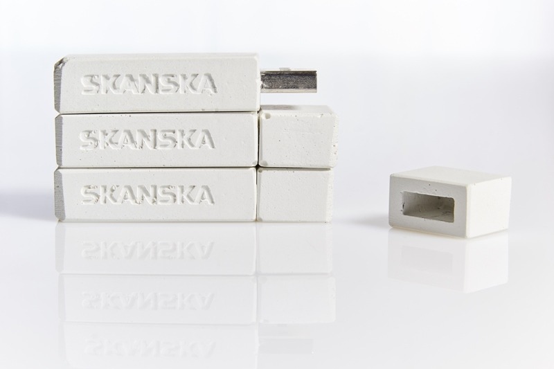 Skanska marketing items, concrete USB drive