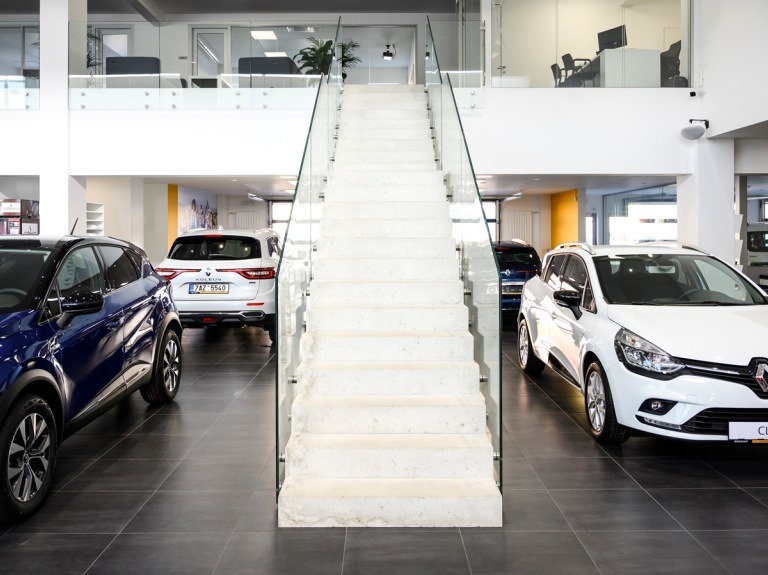 Concrete stairs, Precast concrete stairs. Location Brno Modřice.