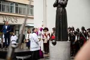 Statue of Martin Wednesday for Brno, pedestal from Švec concrete workshop