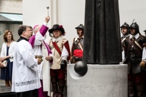 Statue of Martin Wednesday for Brno, pedestal from Švec concrete workshop