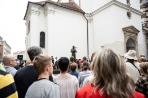 Statue of Martin Wednesday for Brno, pedestal from Švec concrete workshop