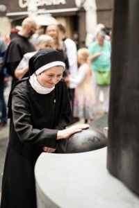 Statue of Martin Wednesday for Brno, pedestal from Švec concrete workshop