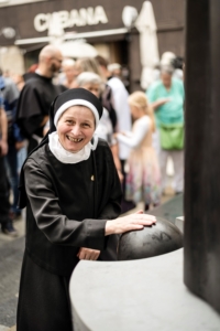 Statue of Martin Wednesday for Brno, pedestal from Švec concrete workshop