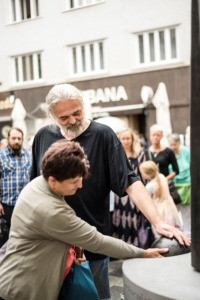 Statue of Martin Wednesday for Brno, pedestal from Švec concrete workshop