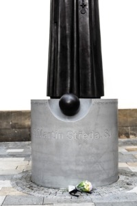 Statue of Martin Wednesday for Brno, pedestal from Švec concrete workshop