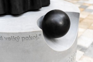 Statue of Martin Wednesday for Brno, pedestal from Švec concrete workshop