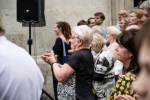 Statue of Martin Wednesday for Brno, pedestal from Švec concrete workshop