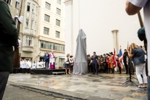 Statue of Martin Wednesday for Brno, pedestal from Švec concrete workshop