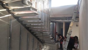 interwoven staircase made of concrete