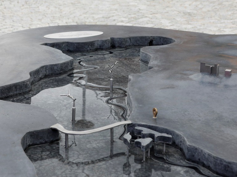 Concrete fountain in Dolní Věstonice